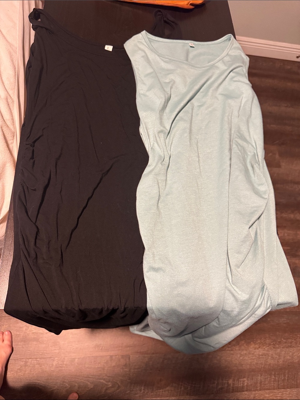 Black & Light Blue maternity Tank Dresses